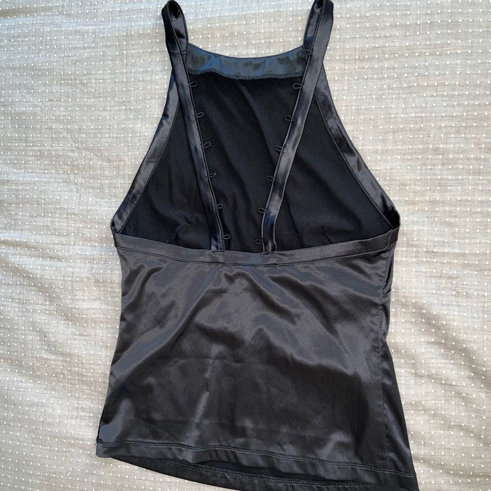 Free People high neck halter silky tank in black never worn. - Picture 5 of 8